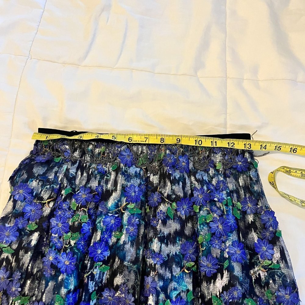Elie Tahari Nicolette Floral Applique Skirt - Picture 9 of 11